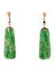 Earrings 14K Jadeite Clip-On Drop Earrings