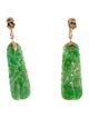 Earrings 14K Jadeite Clip-On Drop Earrings