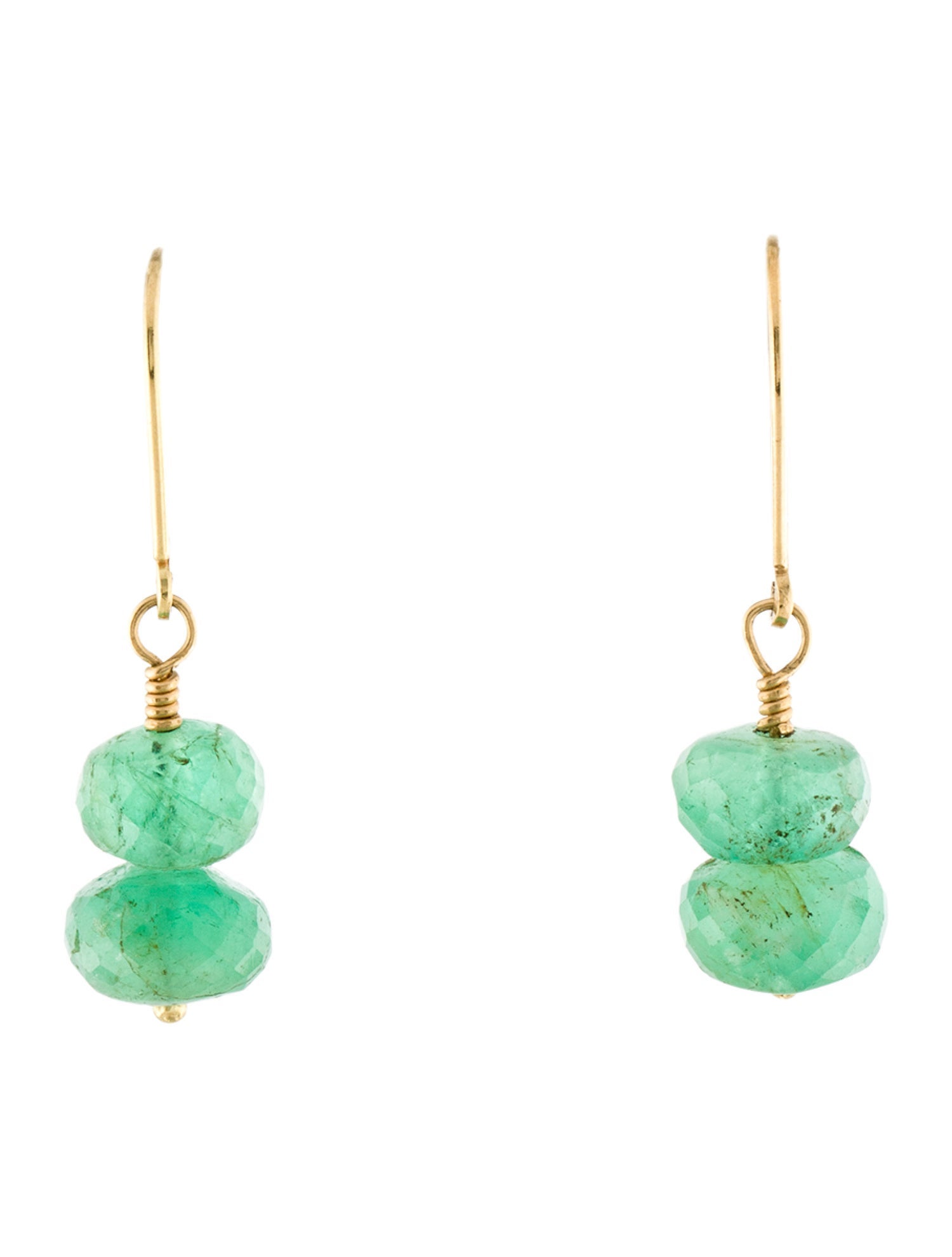 Earrings 18K Emerald Drop Earrings