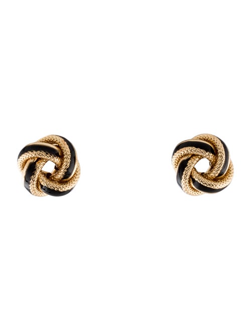 Earrings 14K Enamel Knot Stud Earrings