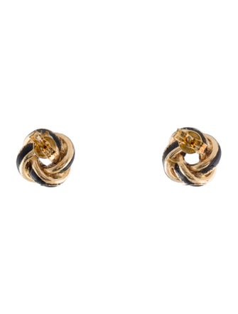 Earrings 14K Enamel Knot Stud Earrings