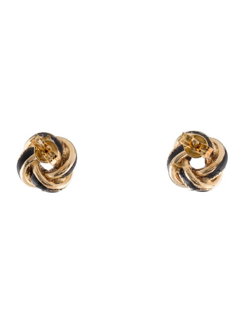 Earrings 14K Enamel Knot Stud Earrings