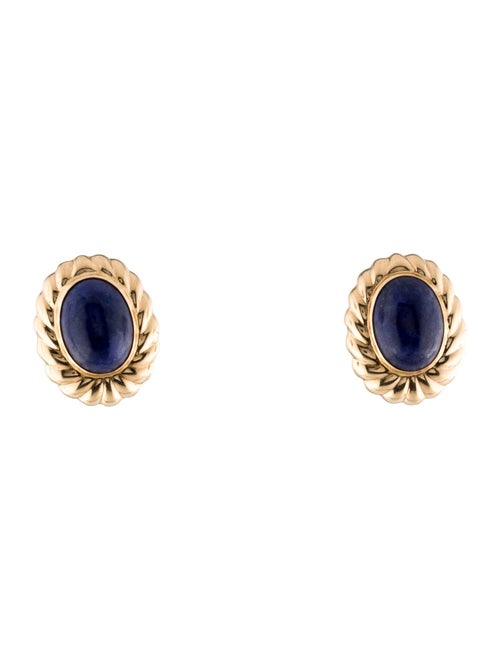 Earrings 14K Lapis Lazuli Button Earrings