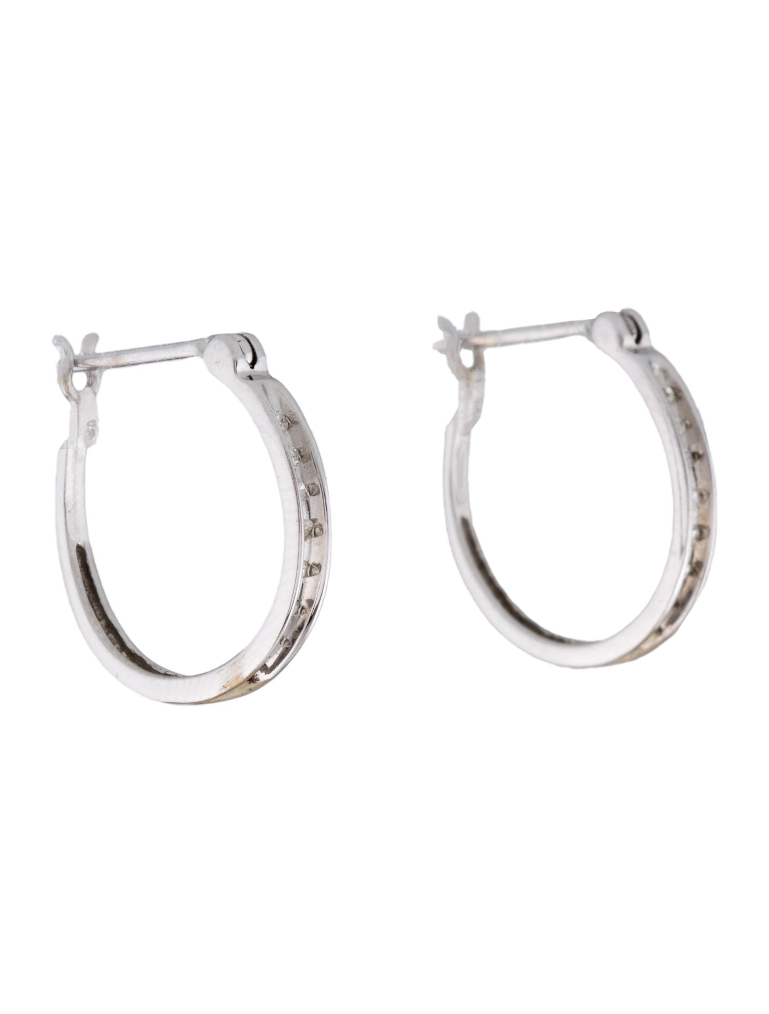 Earrings 10K Diamond Hoop Earrings