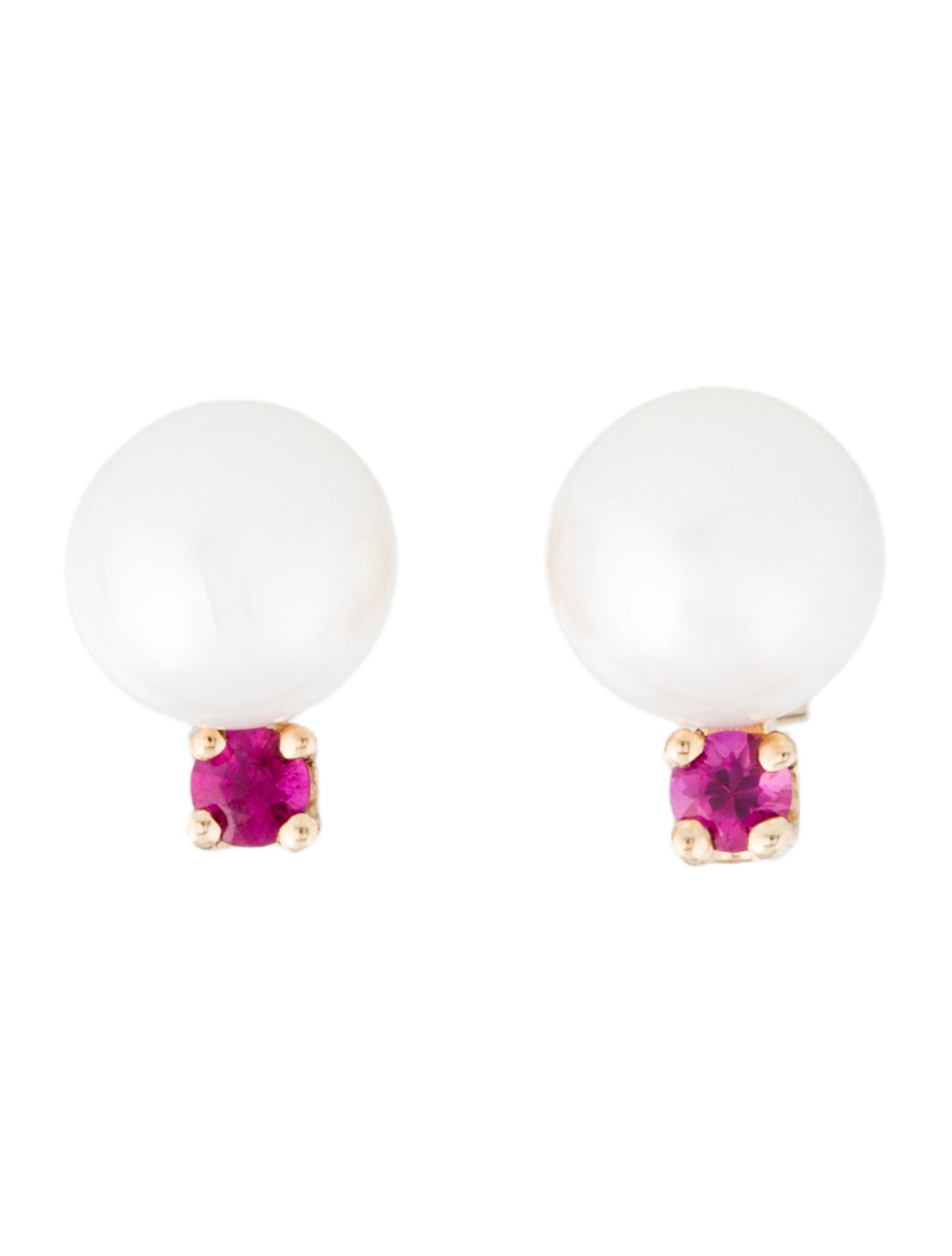 Earrings 14K Pearl & Sapphire Stud