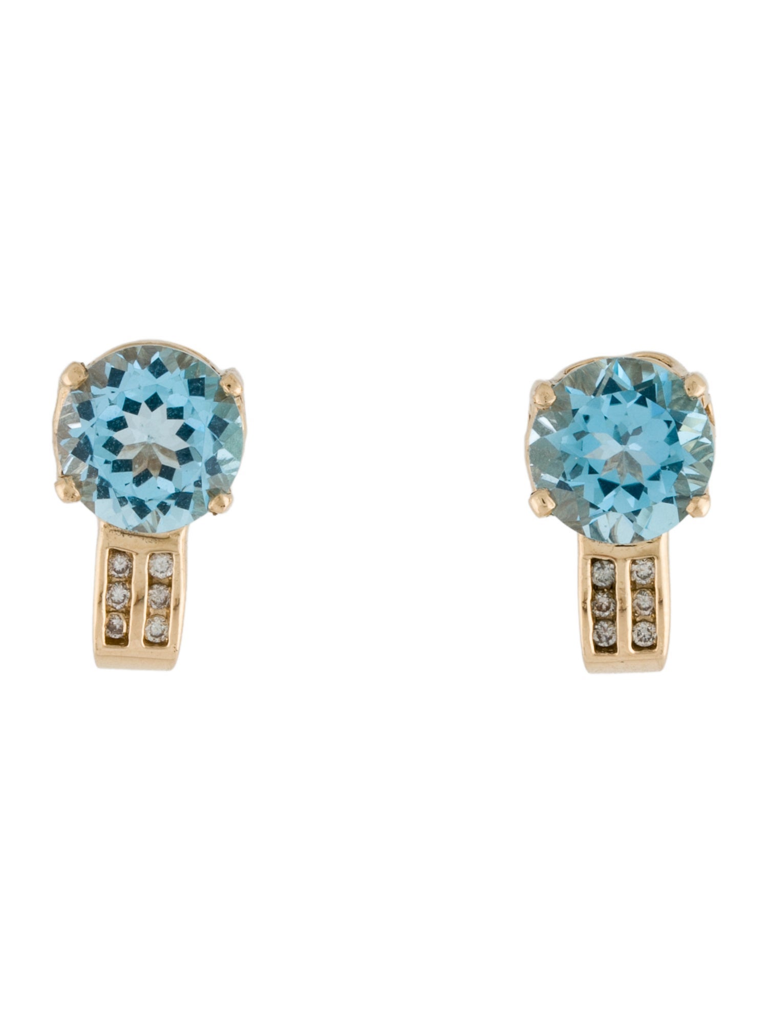 Earrings 14K Topaz & Diamond Earrings