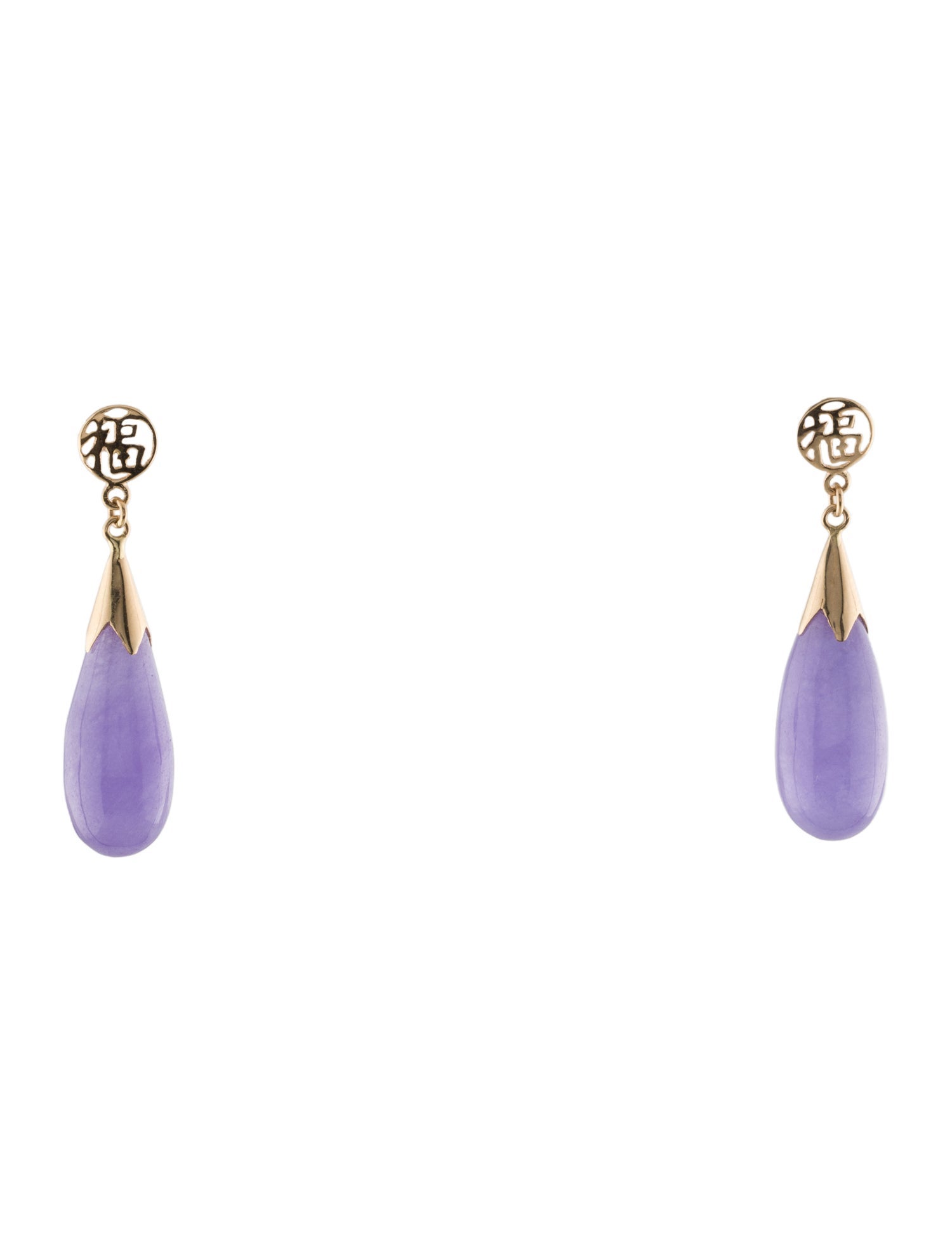 Earrings 14K Dyed Jadeite Drop Earrings