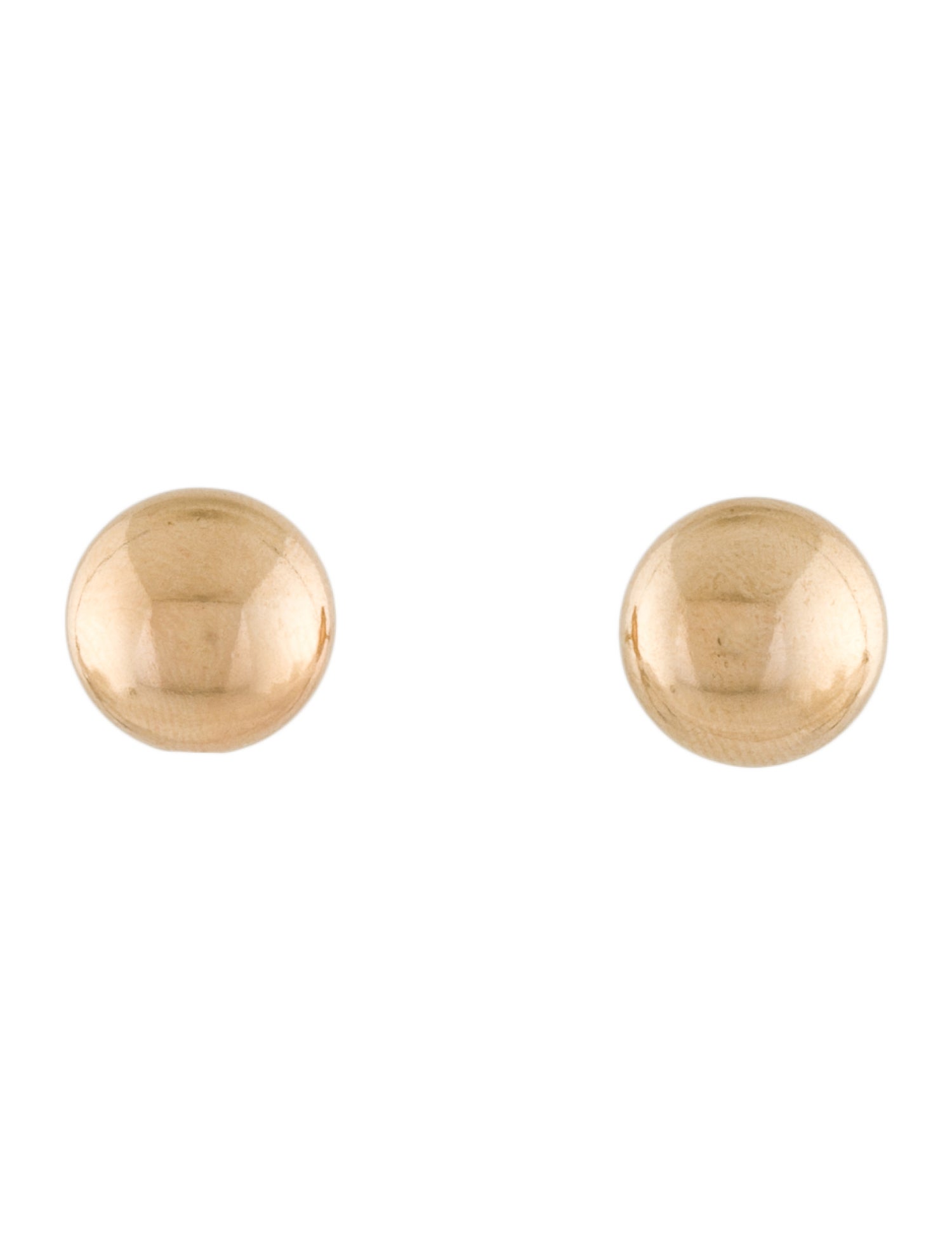 Earrings 14K Button Puff Stud Earrings