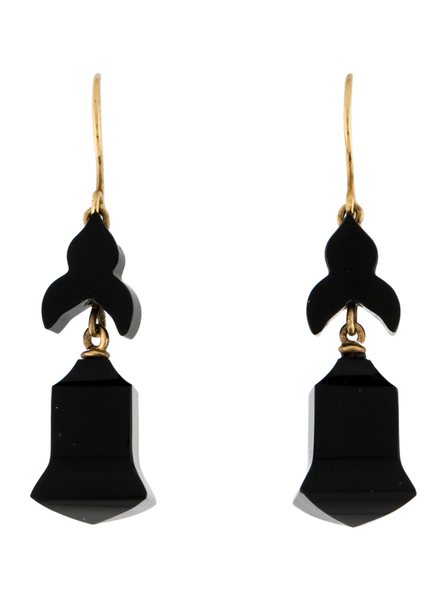 Earrings 12K Onyx Drop Earrings