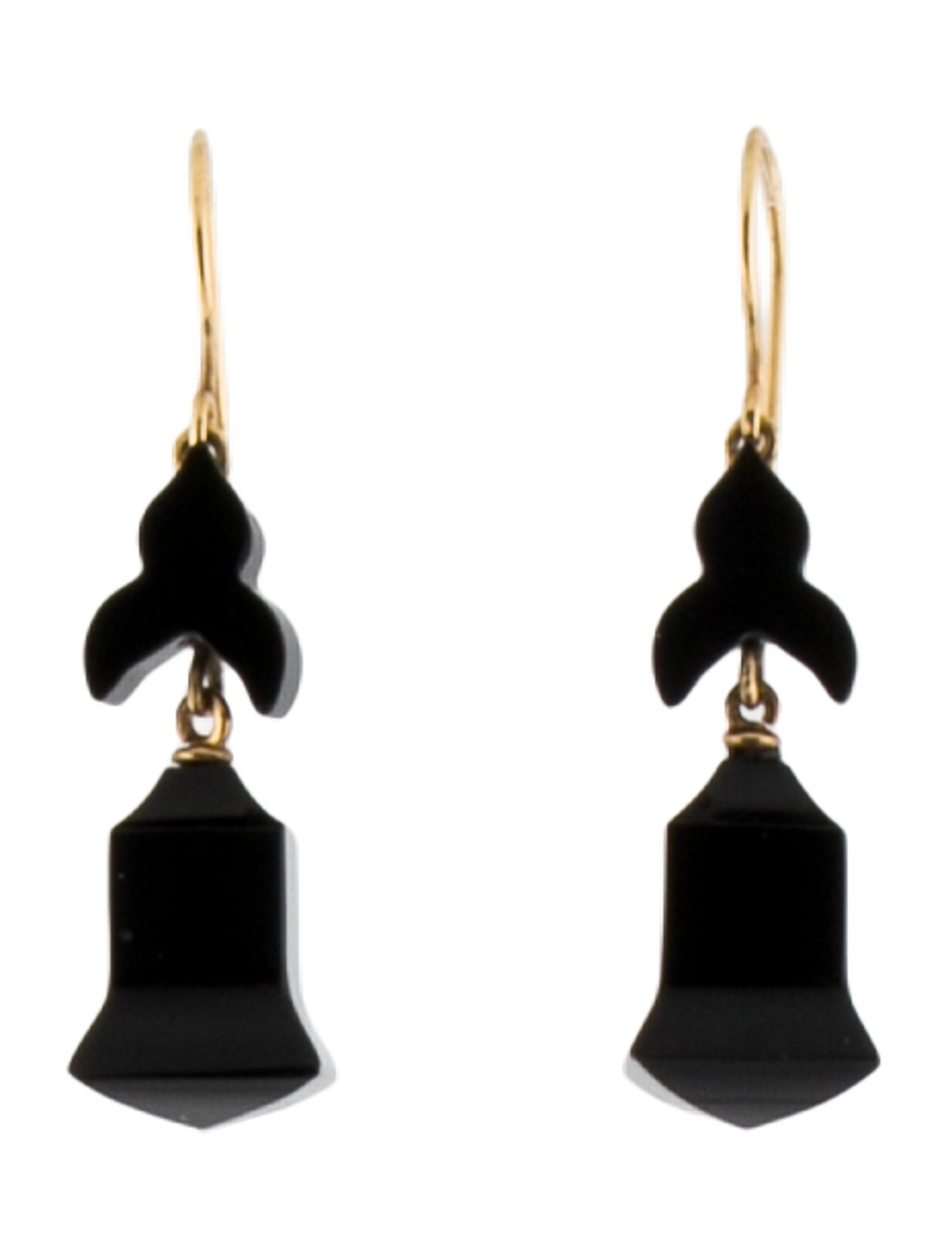 Earrings 12K Onyx Drop Earrings
