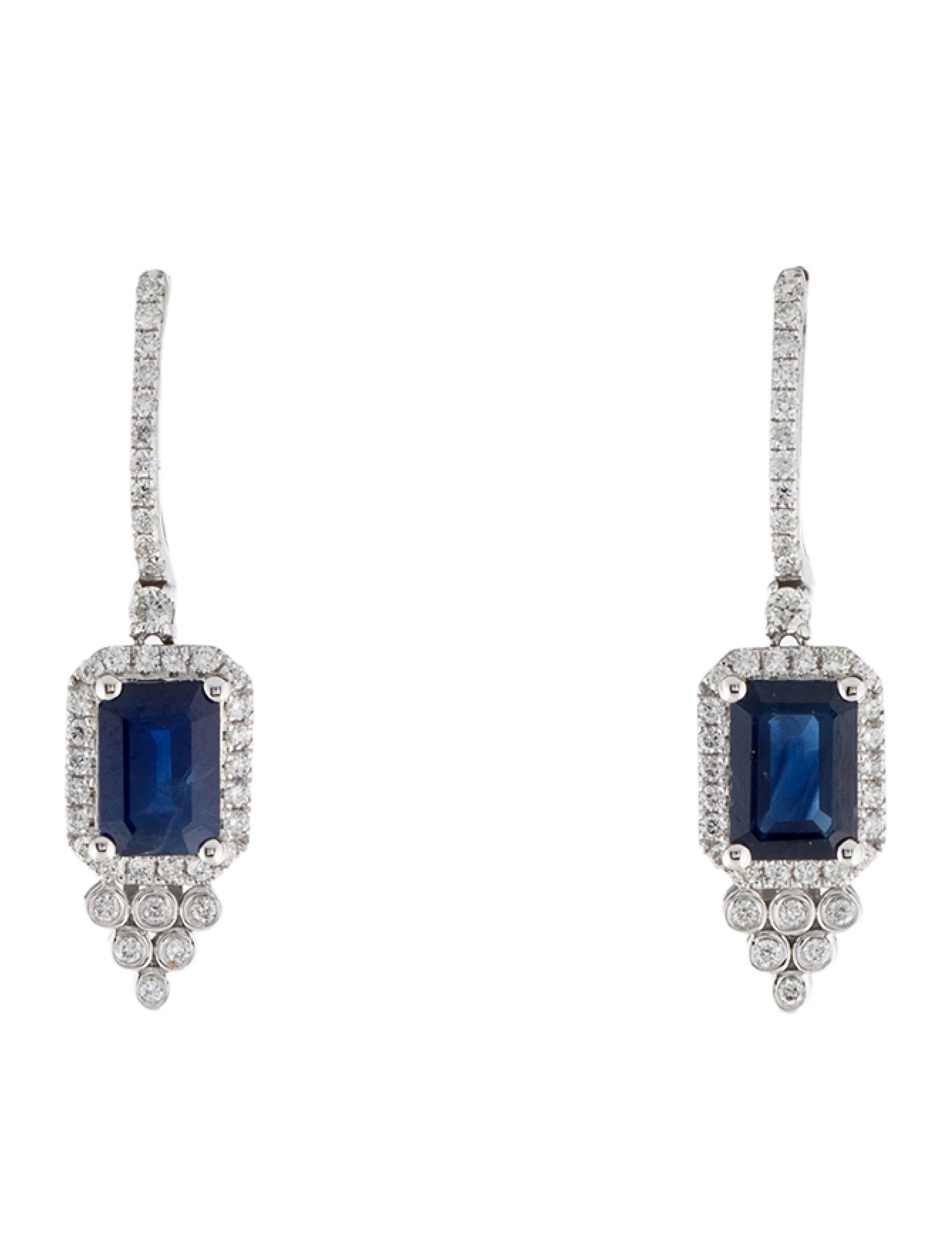Earrings 14K 2.00ctw Sapphire & Diamond Drop Earrings
