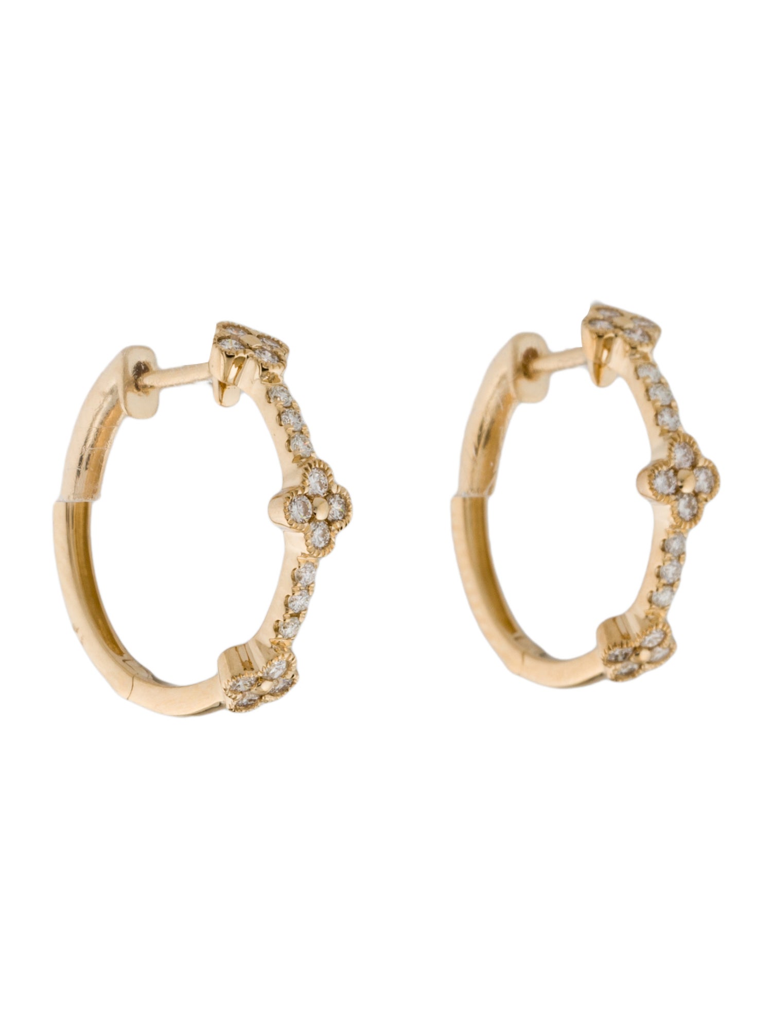 Earrings 14K Diamond Hoop Earrings