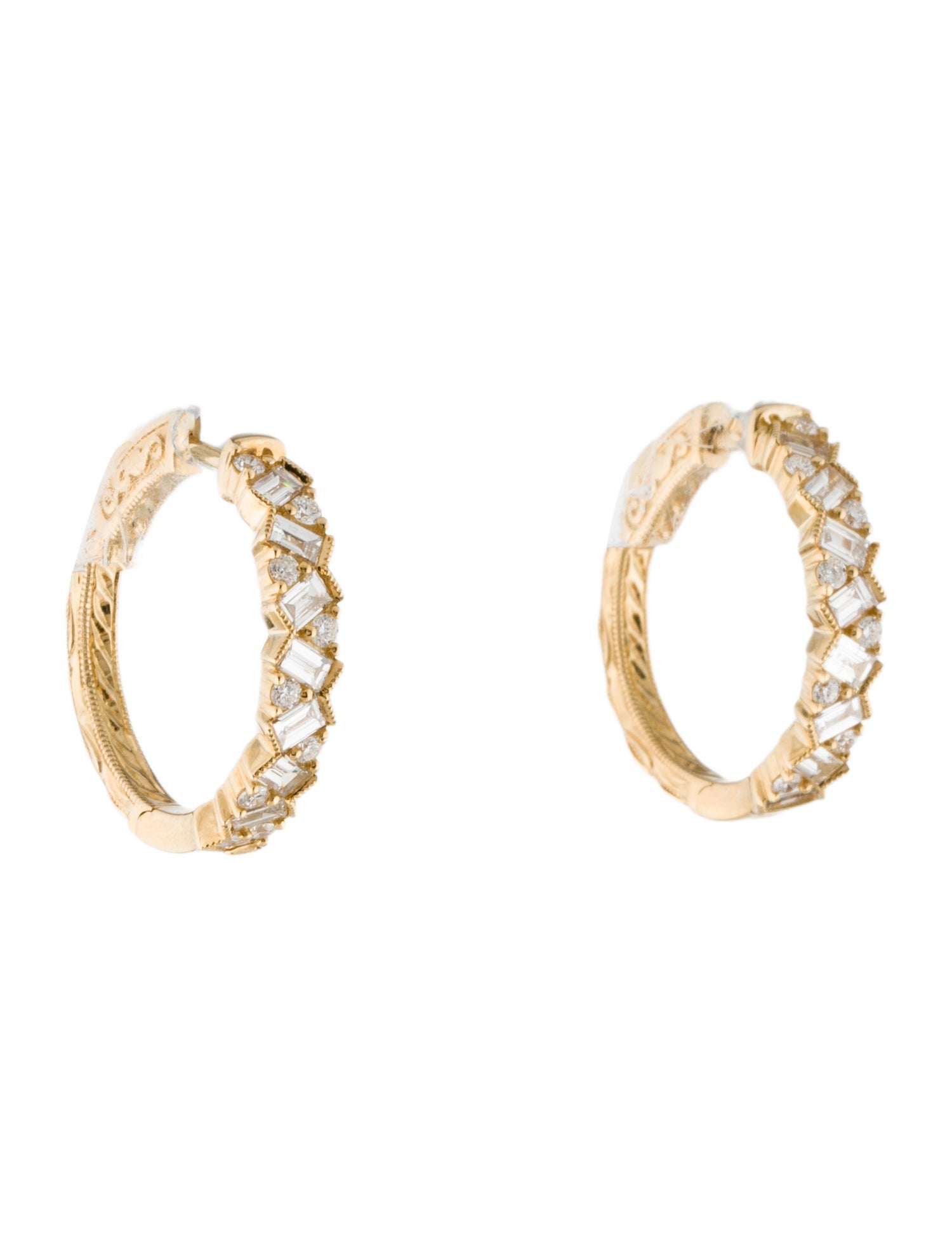 Earrings 14K 1.15ctw Diamond Hoop Earrings
