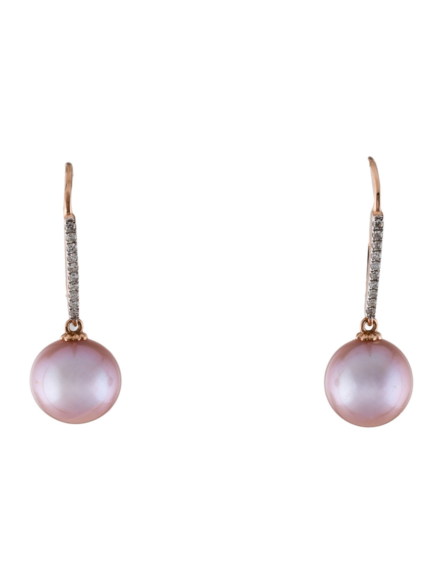 Earrings 14K Pearl & Diamond Drop Earrings
