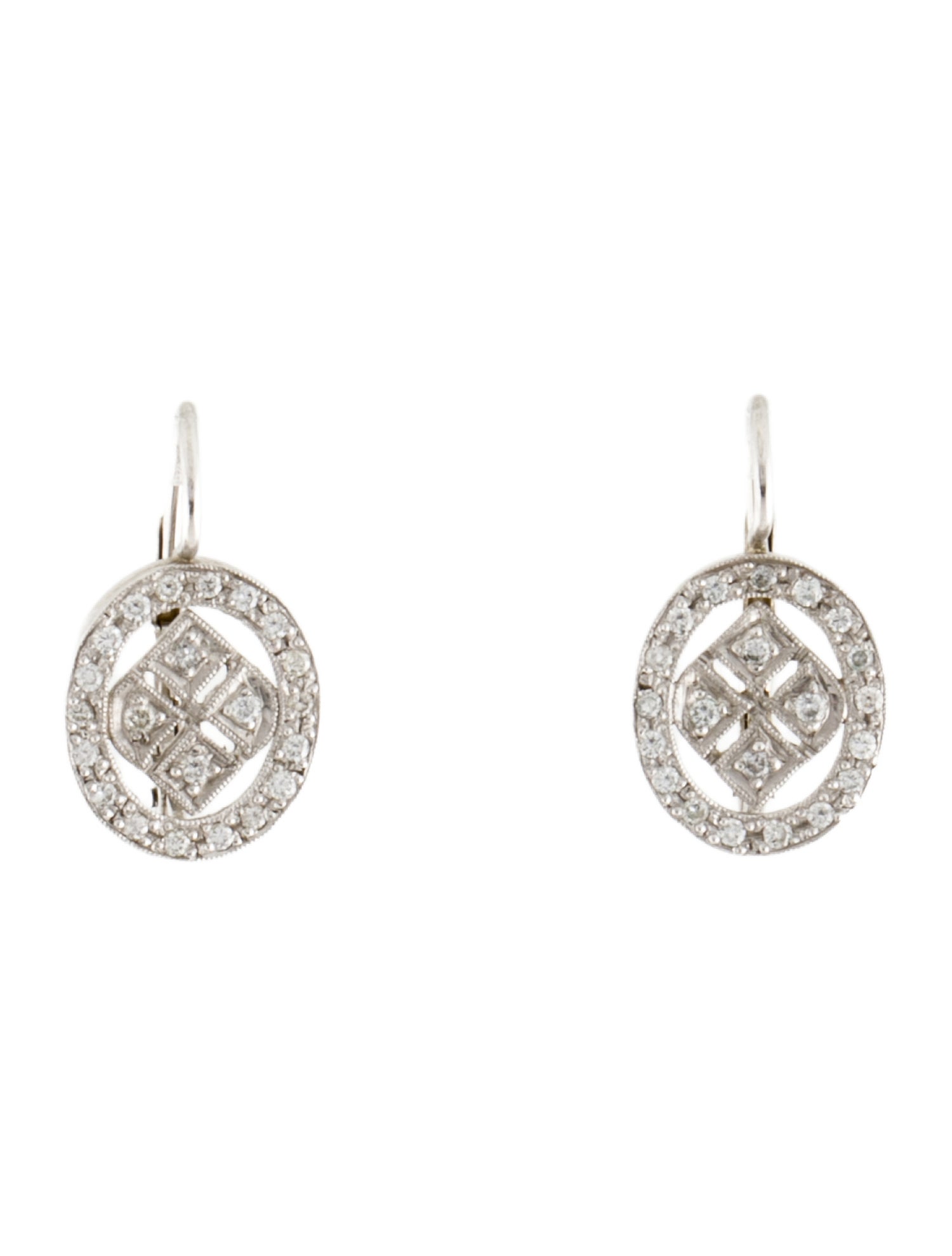 Earrings Platinum Diamond Drop Earrings