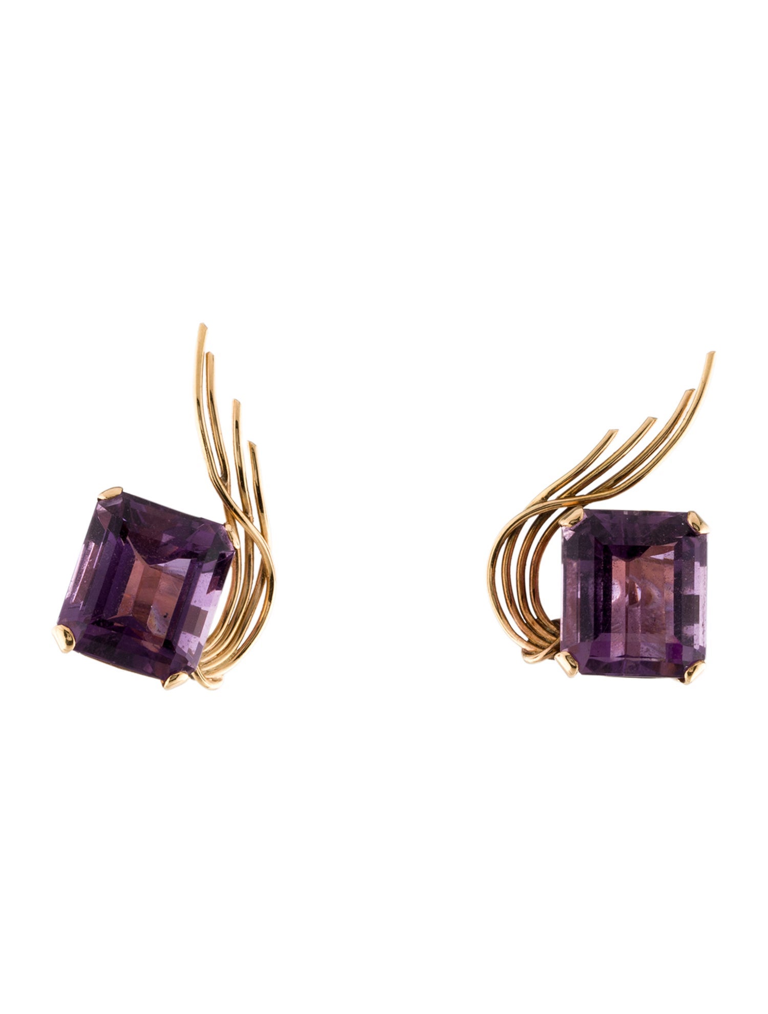Earrings 14K 18.86ctw Amethyst Clip-On