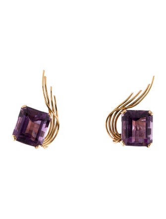 Earrings 14K 18.86ctw Amethyst Clip-On Earrings
