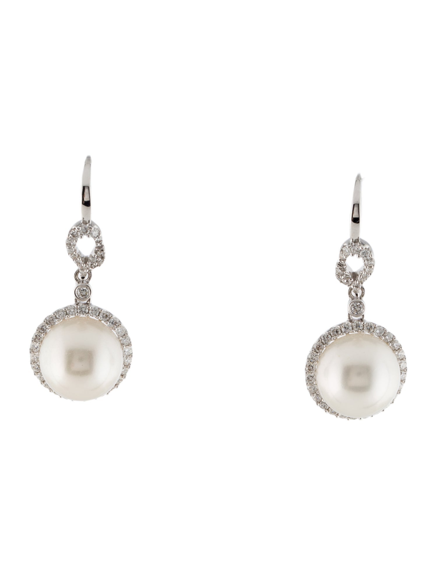 Earrings 14K Pearl & Diamond Drop Earrings