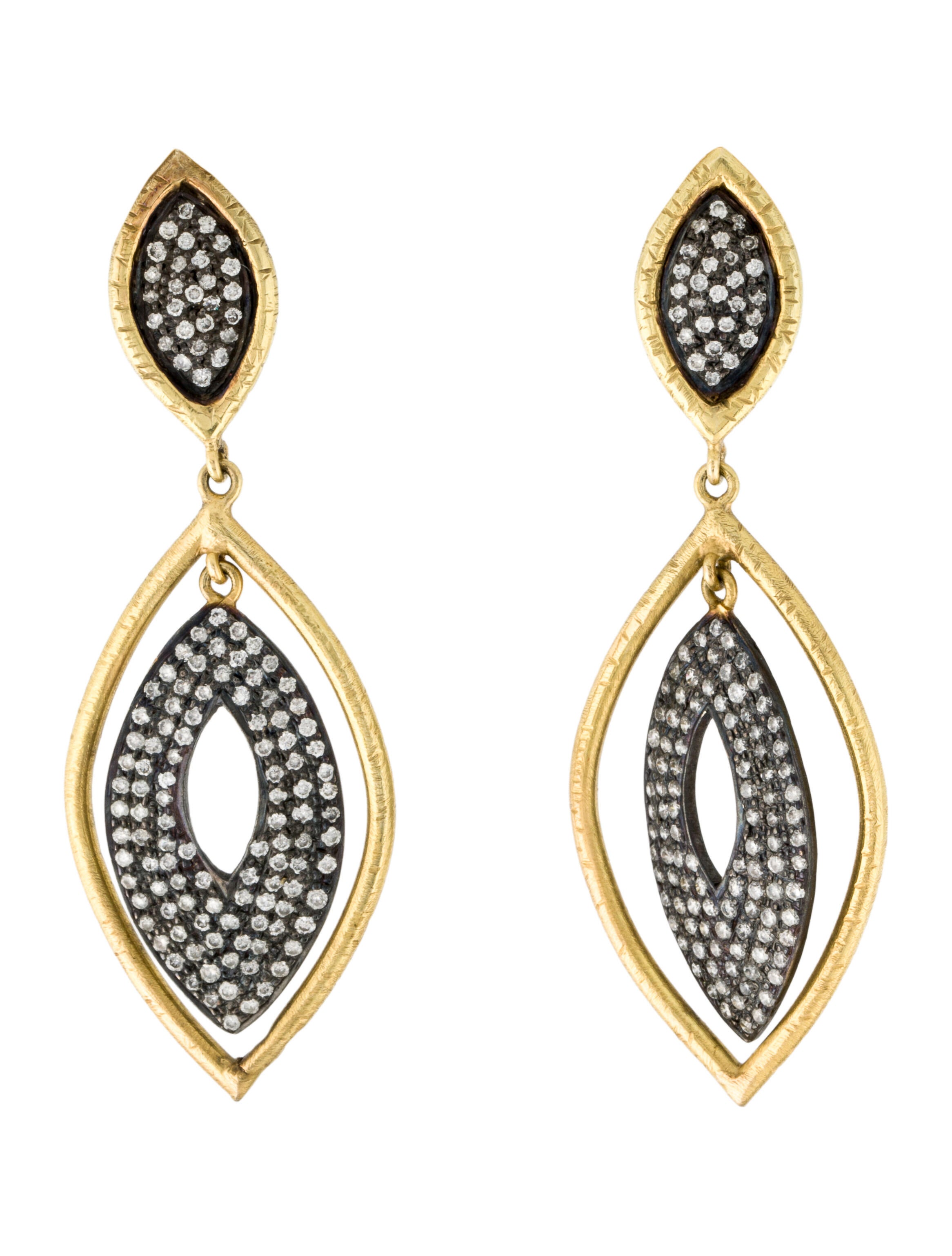 Earrings Diamond Two-Tone Drop Earrings