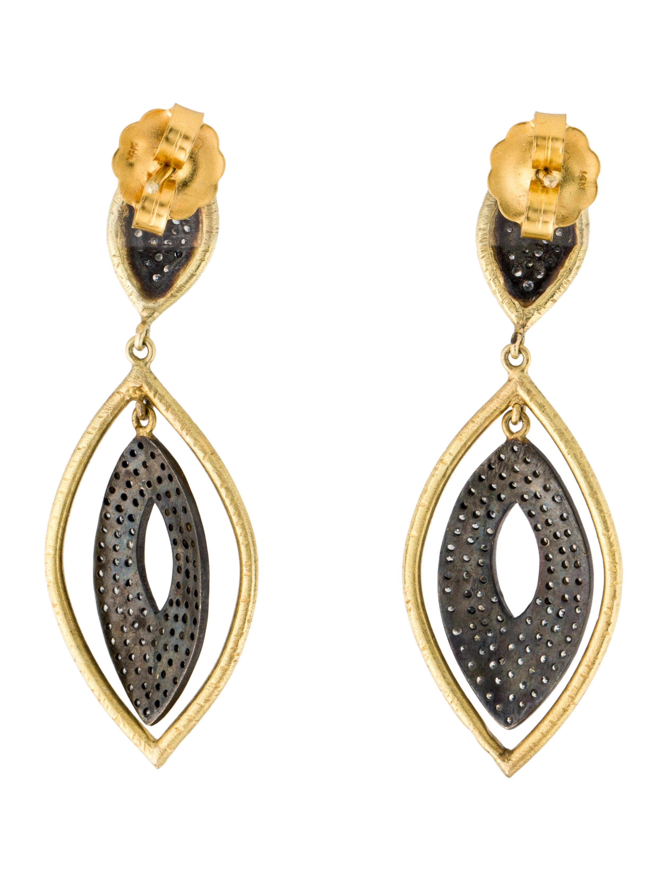 Earrings Diamond Two-Tone Drop Earrings