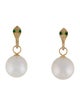 Earrings 18K Pearl, Emerald & Diamond Convertible Snake Drop Earrings