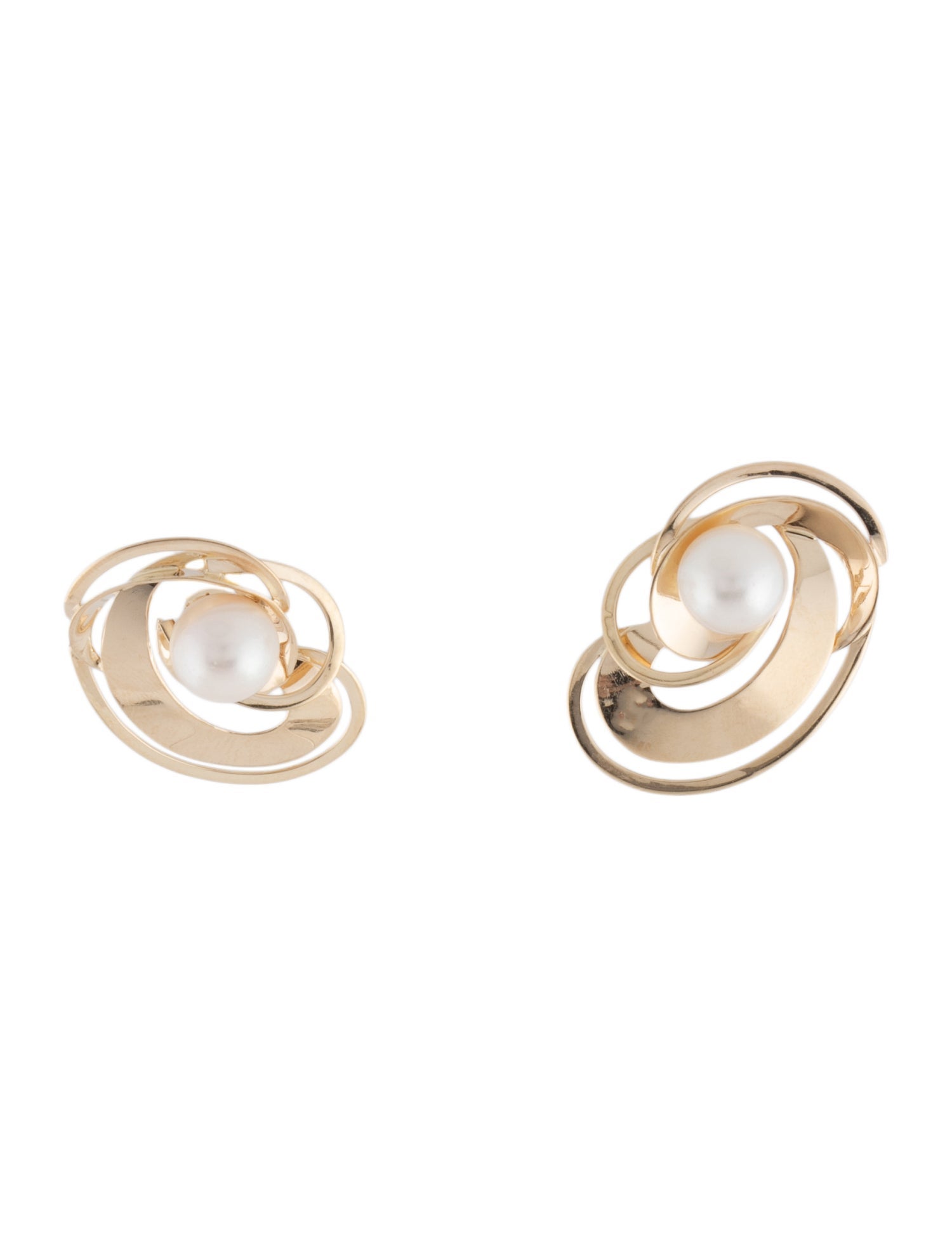 Earrings 14K Pearl Studs with Earring Jackets