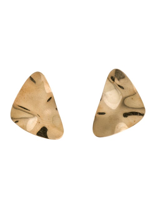 Earrings 14K Textured Triangle Stud Earrings