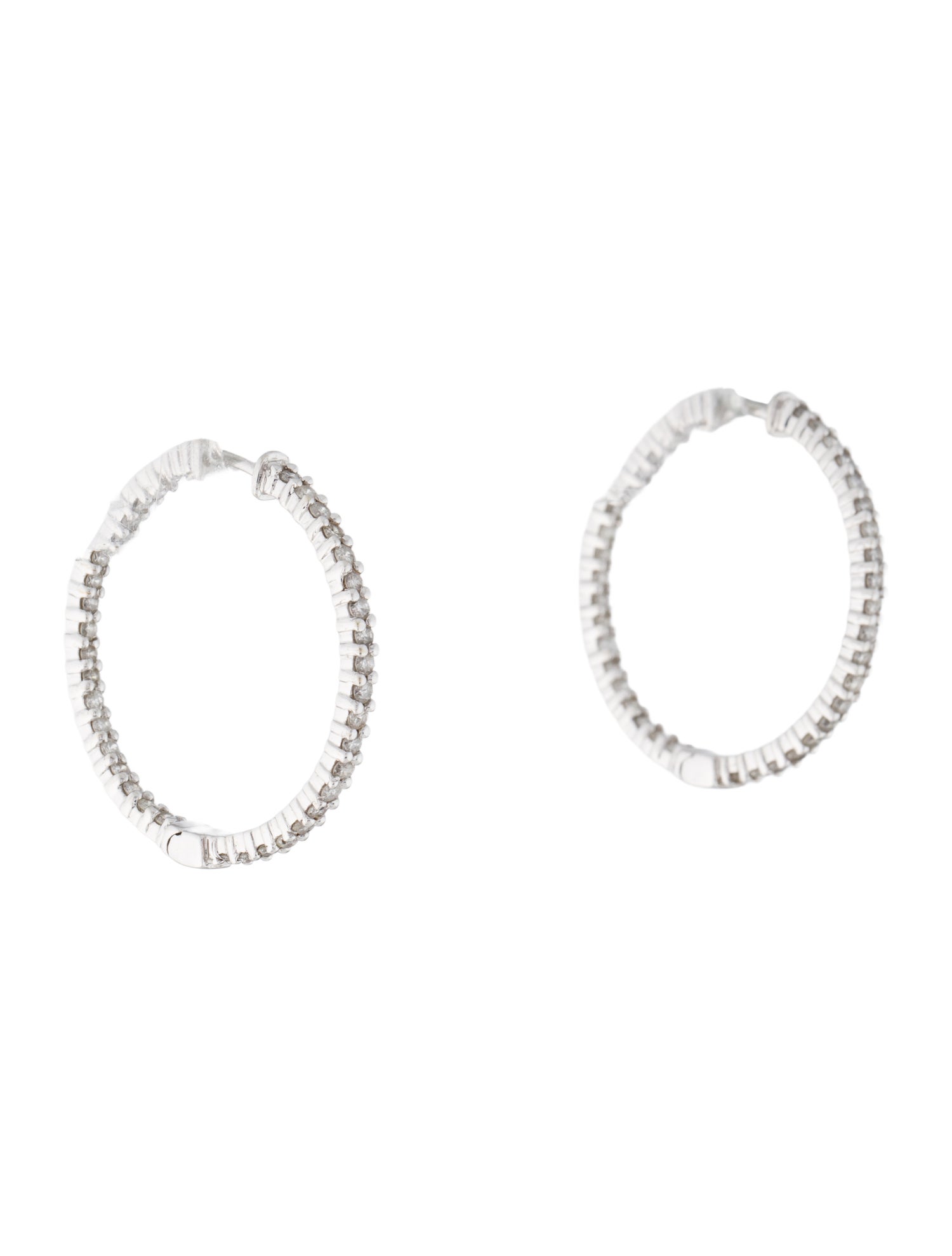 Earrings 14K Diamond Inside Out Hoop Earrings