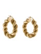 Earrings 18K Textured Twisted Hoop Earrings