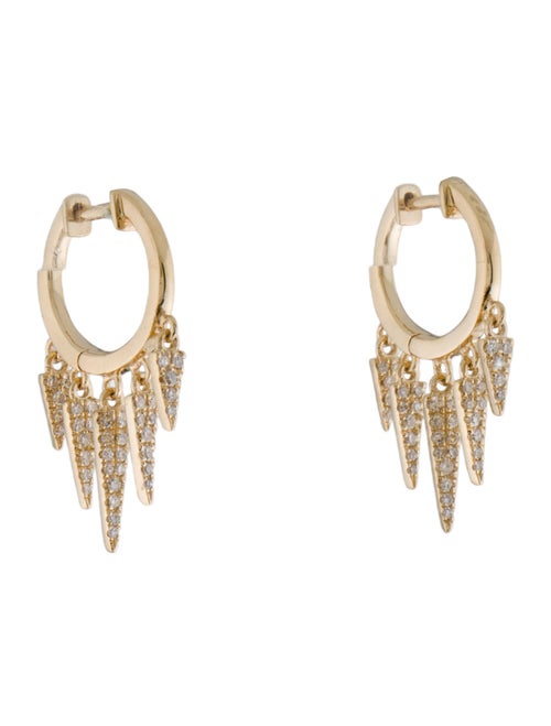 Earrings 14K Diamond Spike Fringe Huggie Earrings