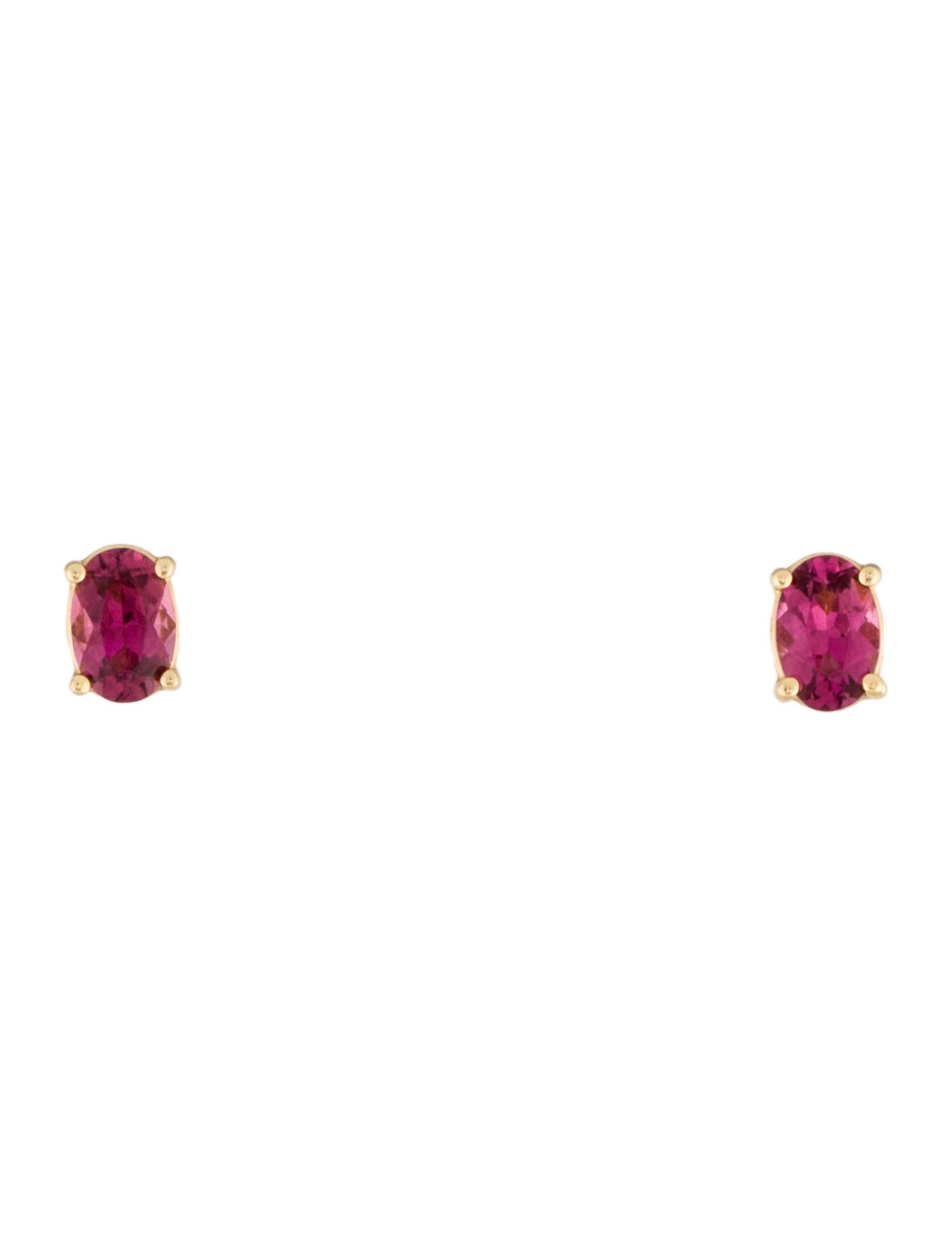 Earrings 14K Tourmaline Solitaire Stud Earrings