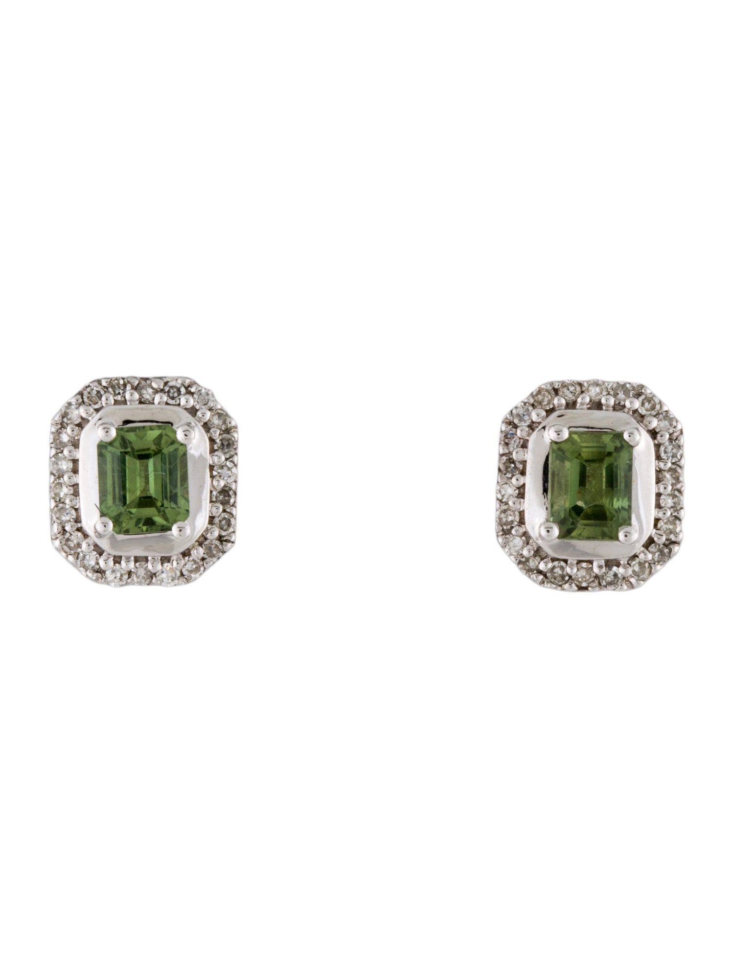 Earrings 14K Sapphire & Diamond Stud