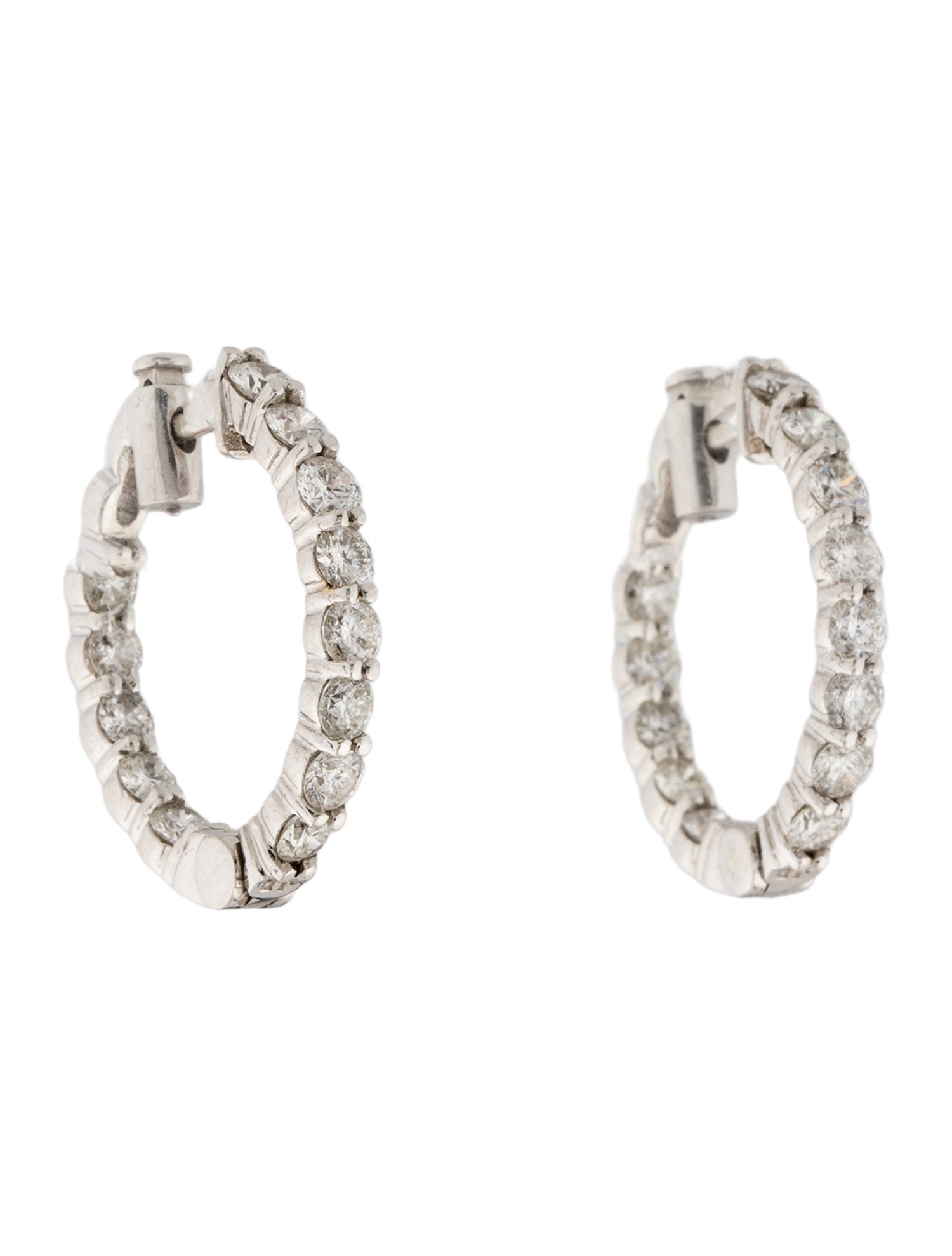 Earrings 14K 2.82ctw Diamond Inside-Out Hoop