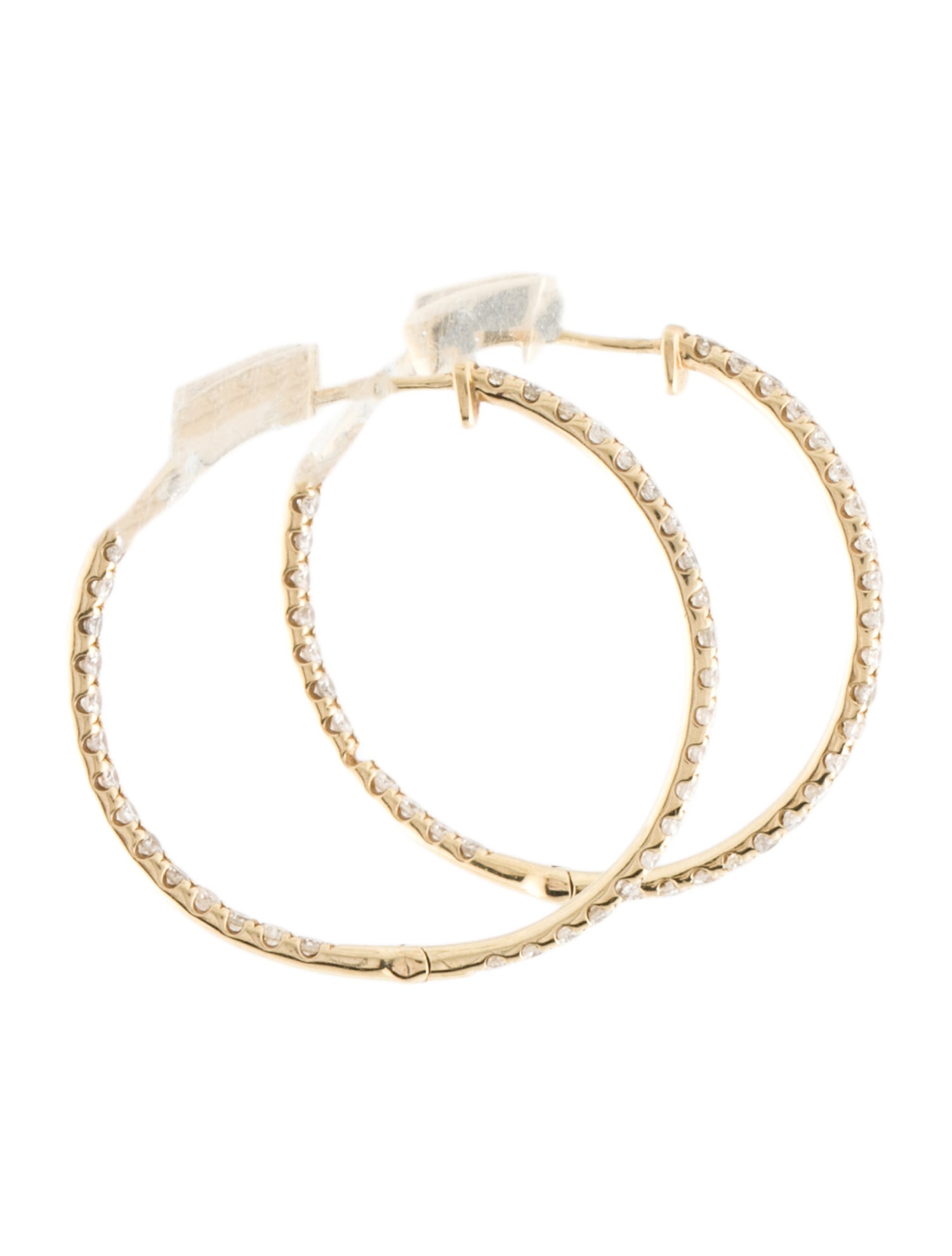 Earrings 14K 1.09ctw Diamond Hoop Earrings