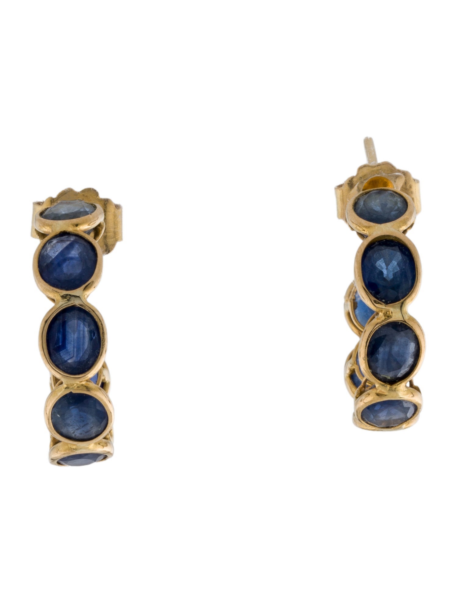 Earrings 18K 6.40ctw Sapphire Hoop Earrings