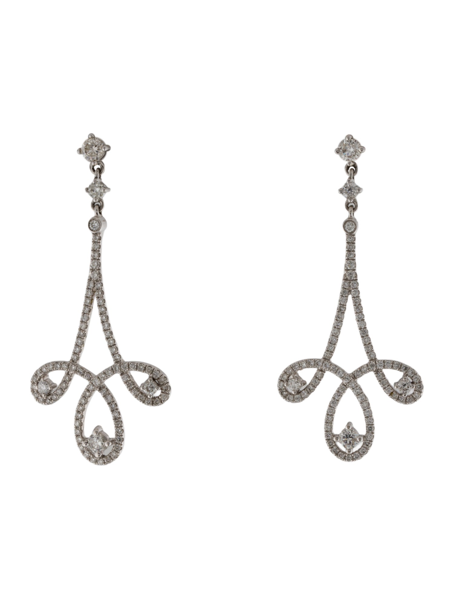 Earrings 18K 1.47ctw Diamond Drop