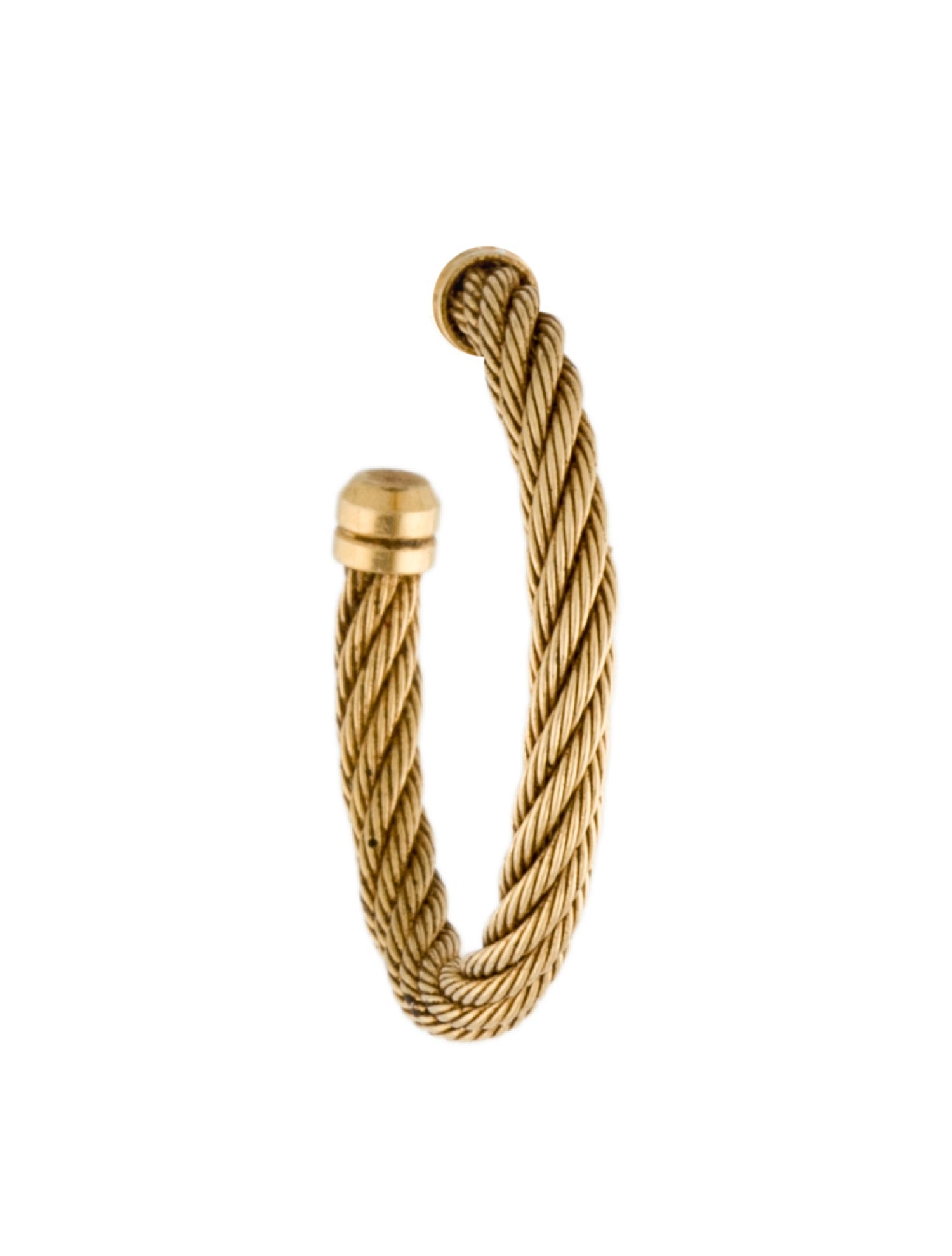 Earrings 14K Twisted Coil Single Hoop Earring