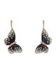 Earrings 18K Diamond & Enamel Butterfly Drop Earrings