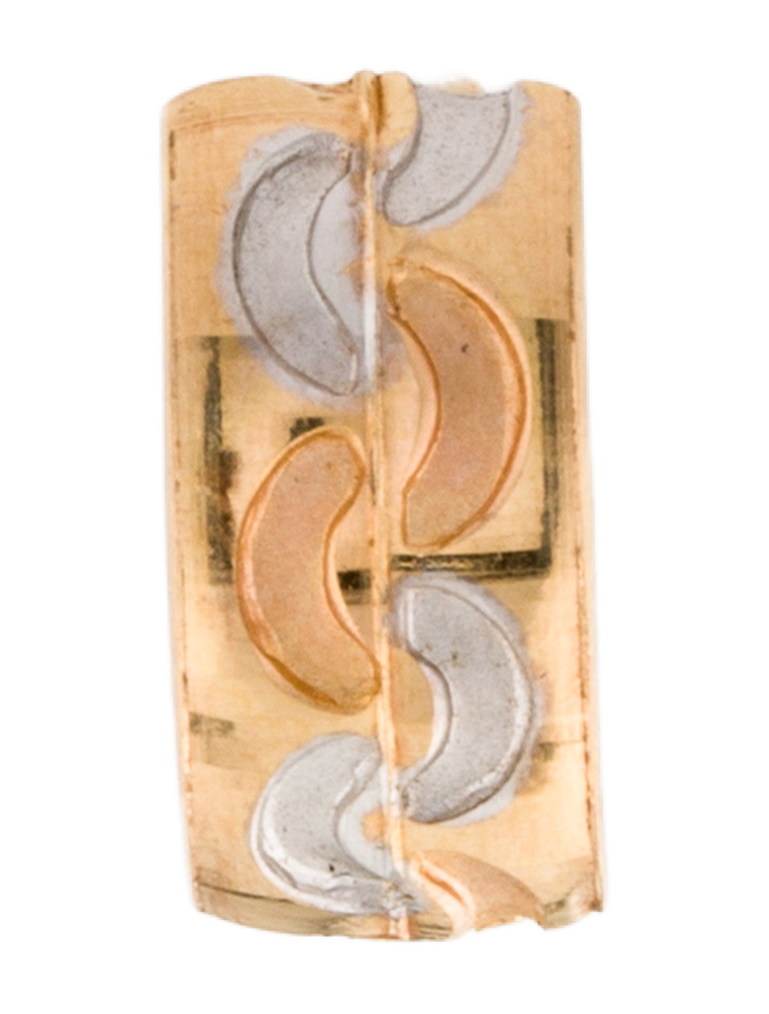 Earrings 18K Three-Tone Single Huggie Hoop