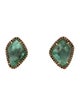 Earrings 18K Emerald & Diamond Stud Earrings