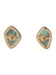 Earrings 18K Emerald & Diamond Stud Earrings