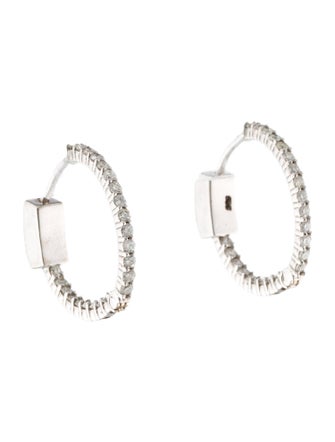 Earrings 14K Inside-Outside Diamond Hoop Earrings