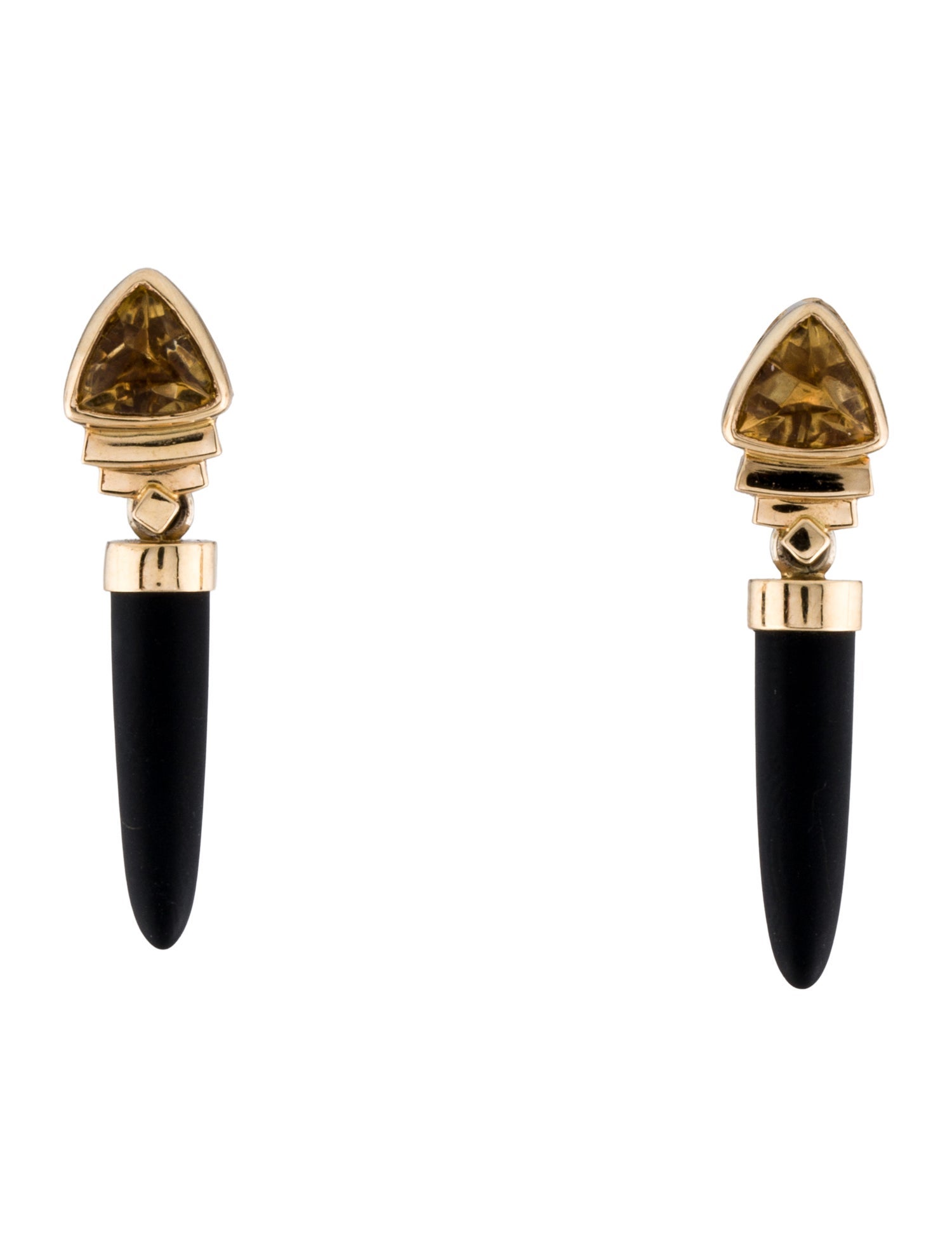 Earrings Patrick Murphy 14K Citrine & Onyx Drop Earrings
