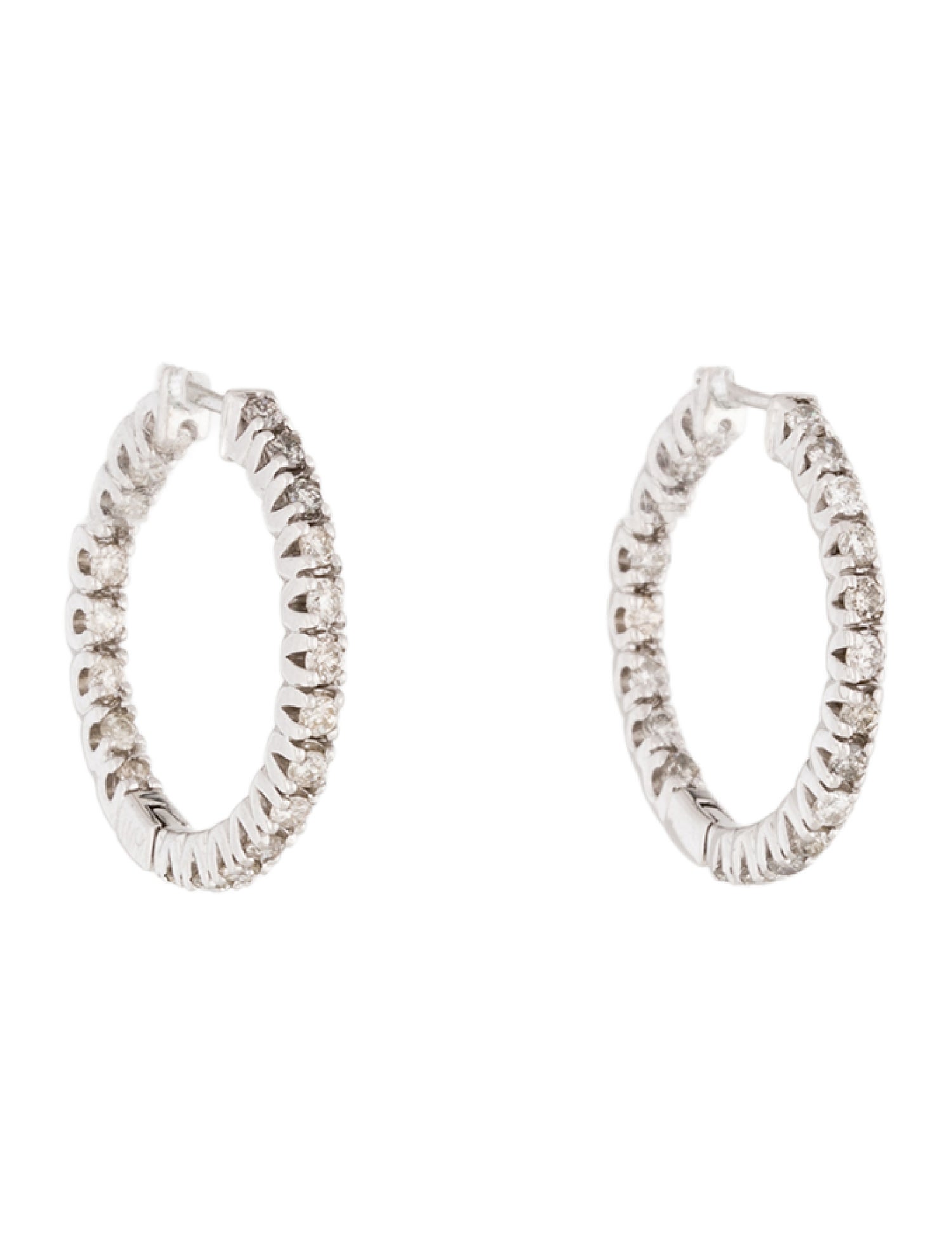 Earrings 14K Diamond Inside-Out Hoop Earrings
