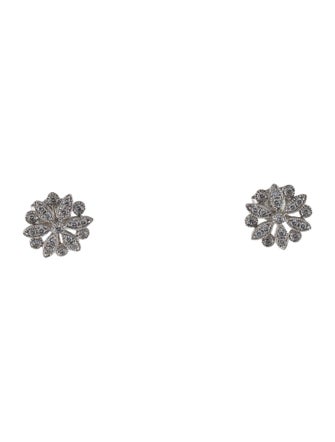 Earrings 14K Diamond Flower Stud Earrings