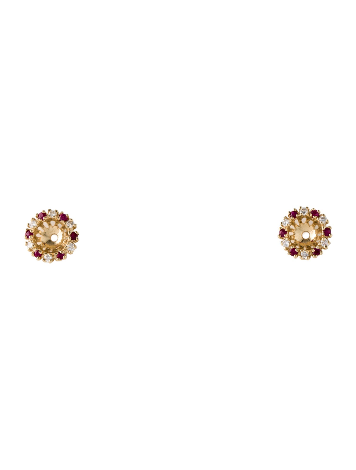 Earrings 14K Ruby & Diamond Earring Enhancers