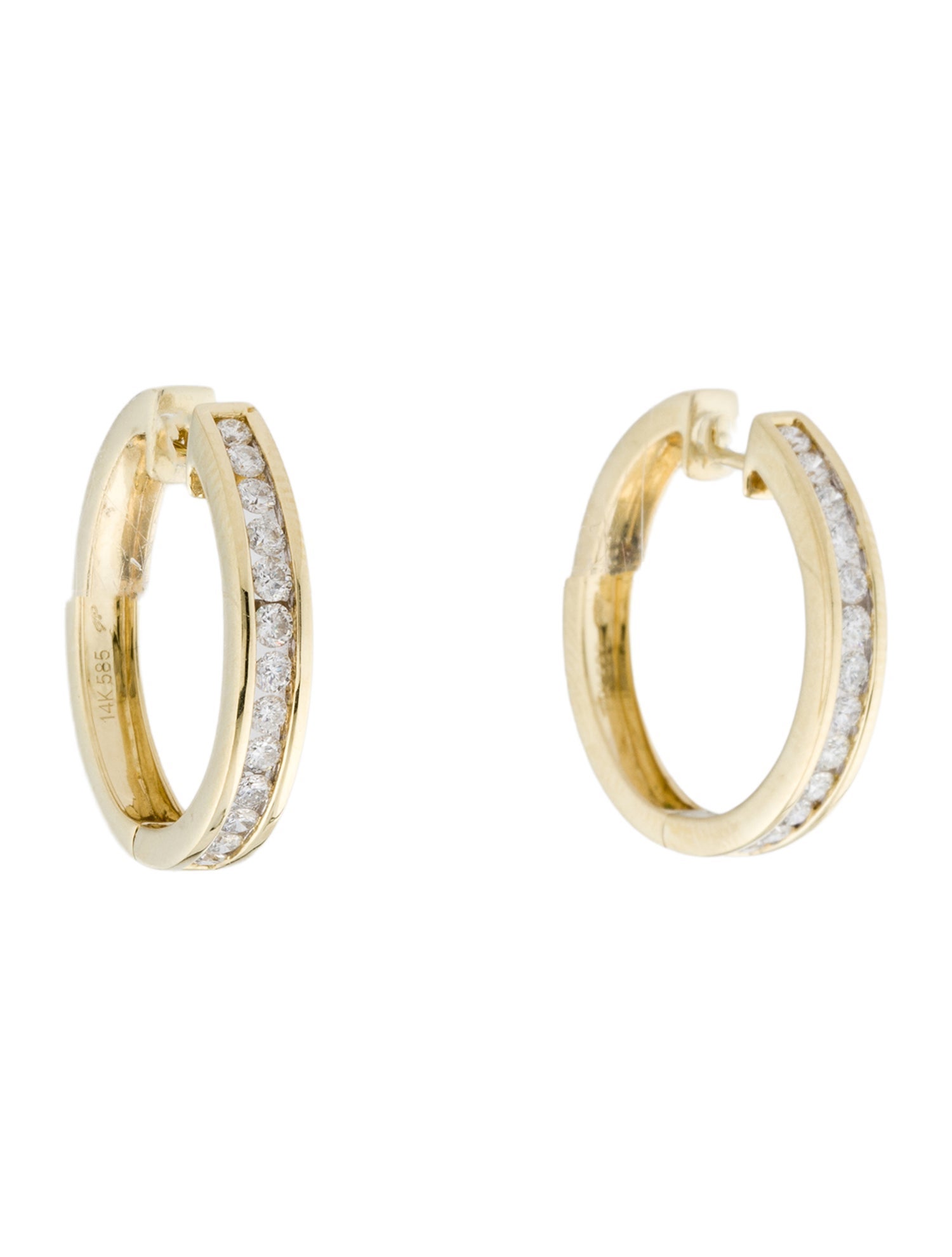 Earrings 14K Diamond Hoop Earrings