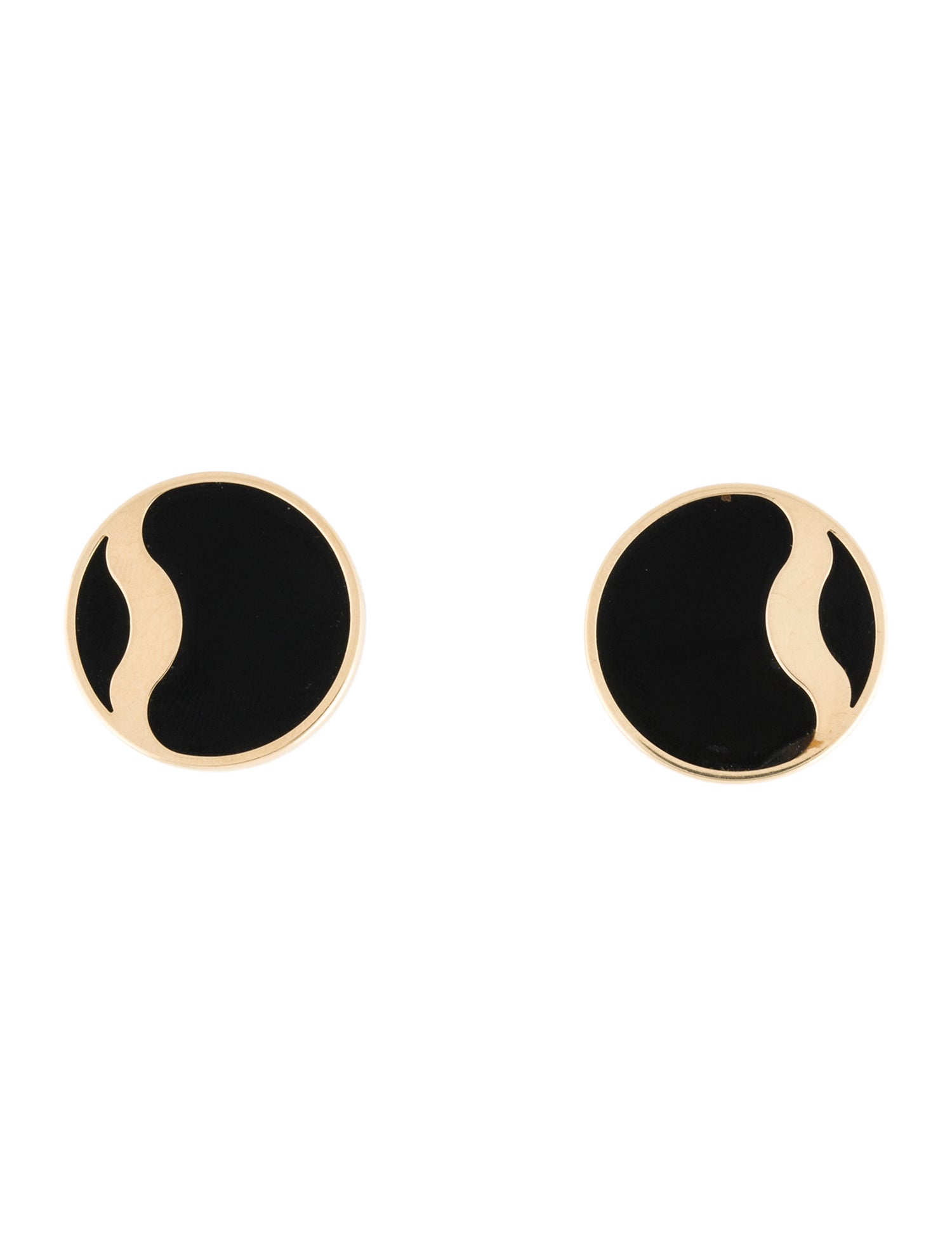 Earrings 14K Vintage Peter Brams Onyx Clip-On