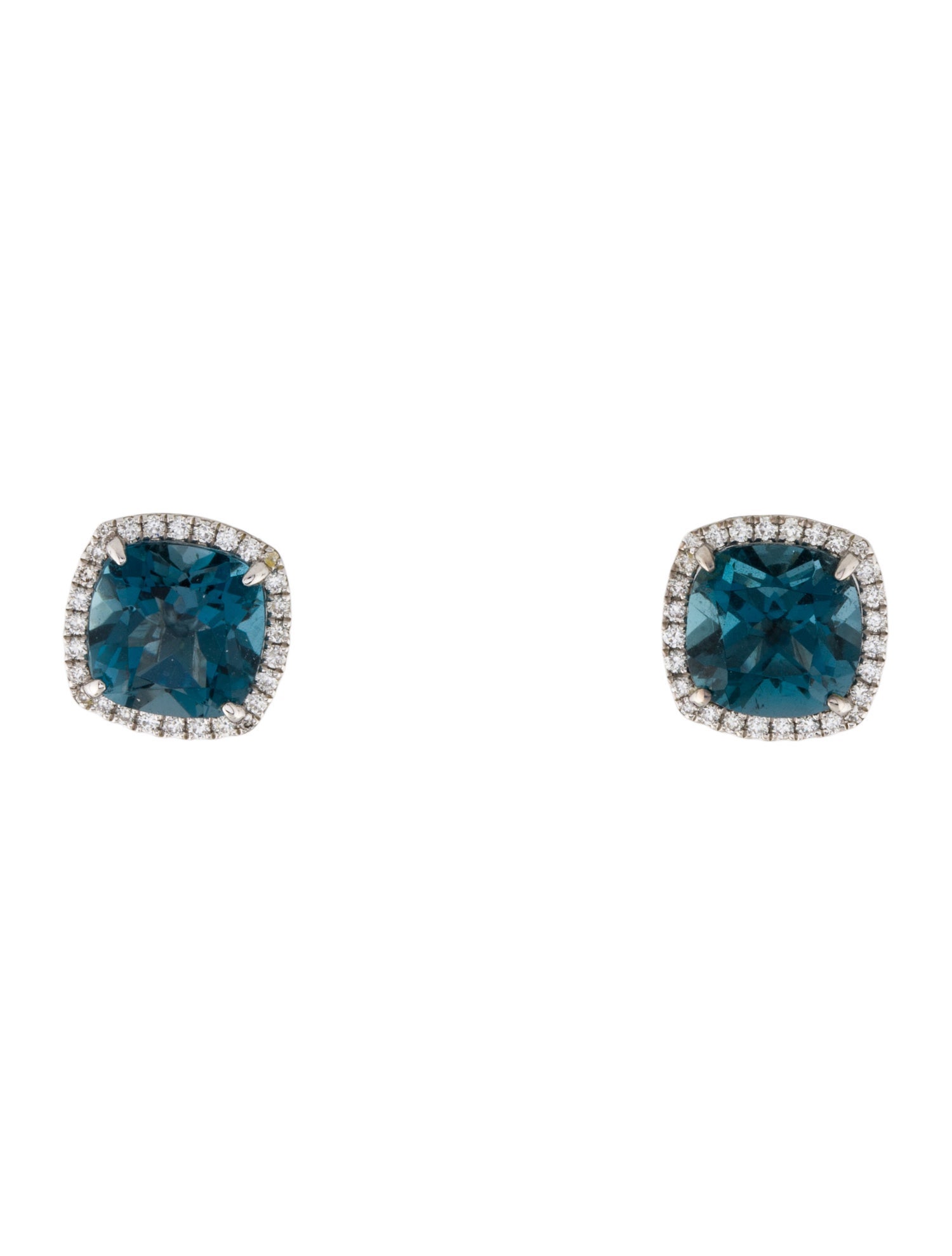 Earrings 18K 6.84ctw Topaz & Diamond Stud Earrings