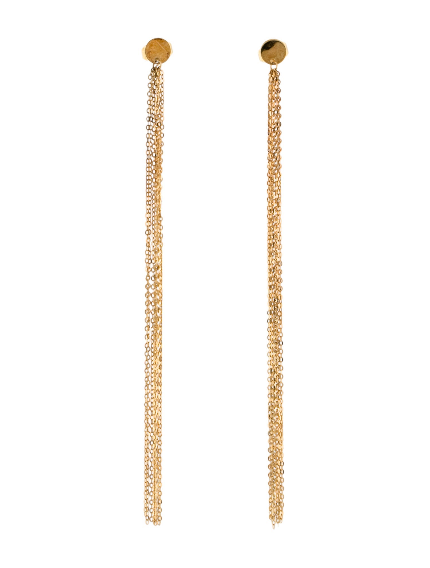 Earrings 14K Disc Tassel Drop Earrings